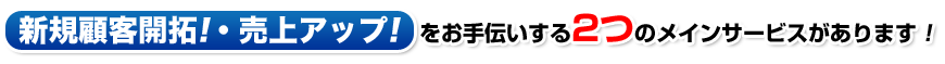 トラボックスはITを用いたいろんな物流サービスがありますが、メインは「顧客情報開拓!・売上げアップ!」をお手伝いする3つのサービスです。